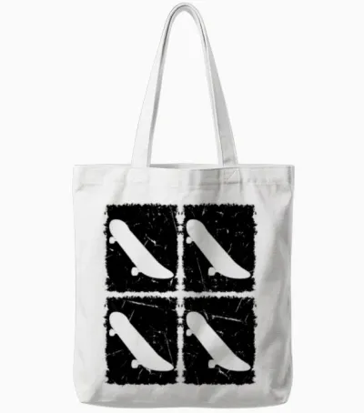 Retro Skateboarding Retro Skateboard Tote Bags - White