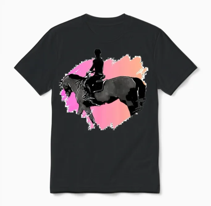 Horses Horse Lovers Unisex T-Shirt in Black