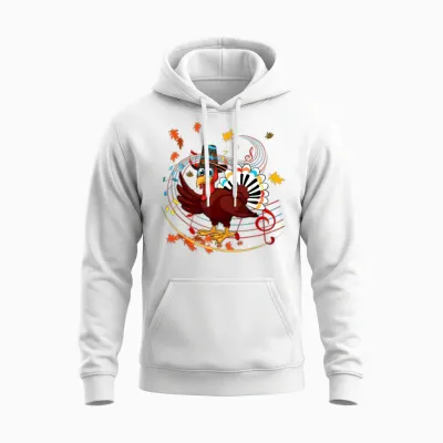 Music Piano Teachers Music Turkey Happy Unisex Hoodie - White