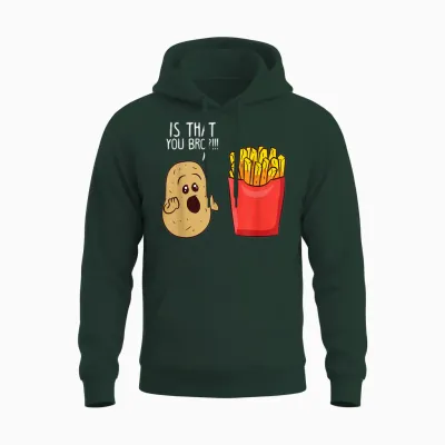 Potato Is That You Bro Funny French Fries T-Shirt Small Unisex Hoodie - Forest