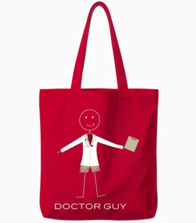 Drôle De Docteur Pour Homme, Docteur Médical T-Shirt Haut De Gamme Tote Bags - Red