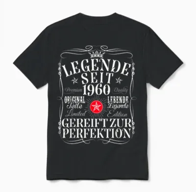 66. Geburtstag Mann Frau 66 Jahre 1960 Deko Lustig Geschenk Unisex T-Shirt - Black