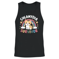 Chlamydia Survivor Inappropriate Adult Humor Unisex Tank Top - Black – 2