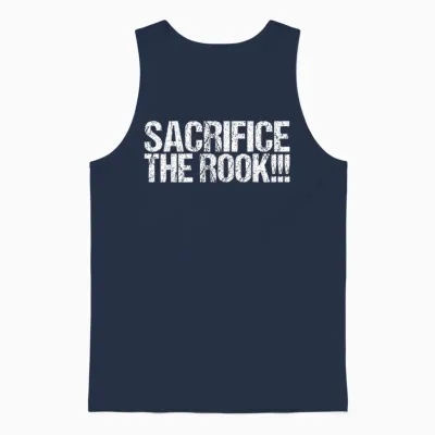 Sacrifice the Rook Shirt Funny Chess Unisex Tank Top - Navy