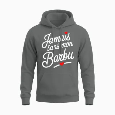 Jamais Sans Mon Barbu Amoureux Couple Humour Saint Valentin Unisex Hoodie - Graphite Heather