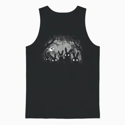 Creepy Cute Bunny Rabbits Alt Goth Grunge Horror Aesthetic T-Shirt, Small, Black Unisex Tank Top - Black