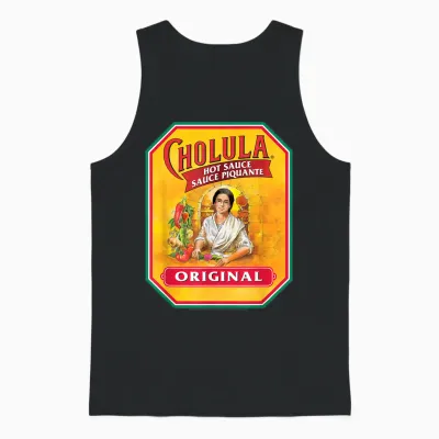 Cholula Hot Sauce Bottle Lable Casual Costume Foodies Unisex Tank Top - Black