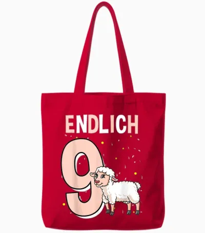 Geschenk 9 Jahre Alt Schaf Bauernhof Geburtstag Tote Bags - Red