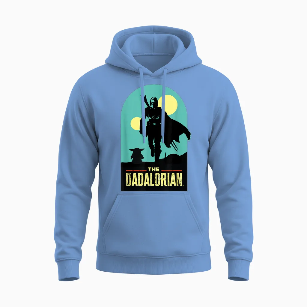 Star Wars the Dadalorian Mandalorian and Grogu Father's Day Unisex Hoodie in Carolina Blue