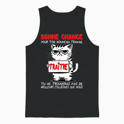 Departure Colleague Work | Good Luck for New Job T-Shirt, Black, S Unisex Tank Top - Black