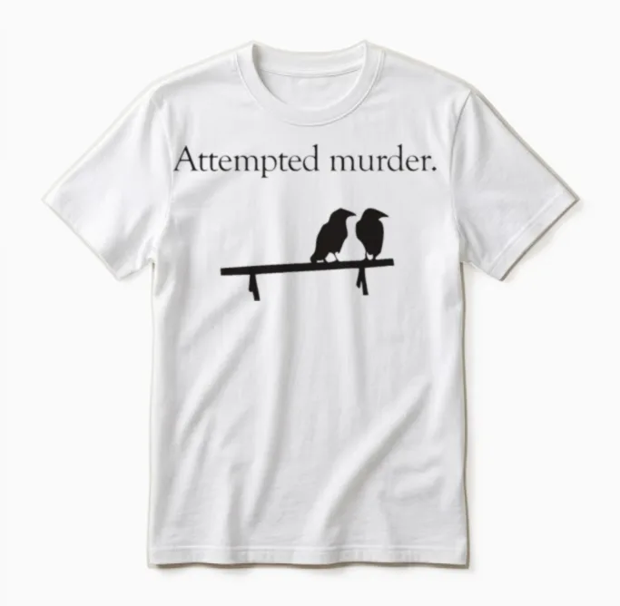 Attempted Murder Unisex T-Shirt in White