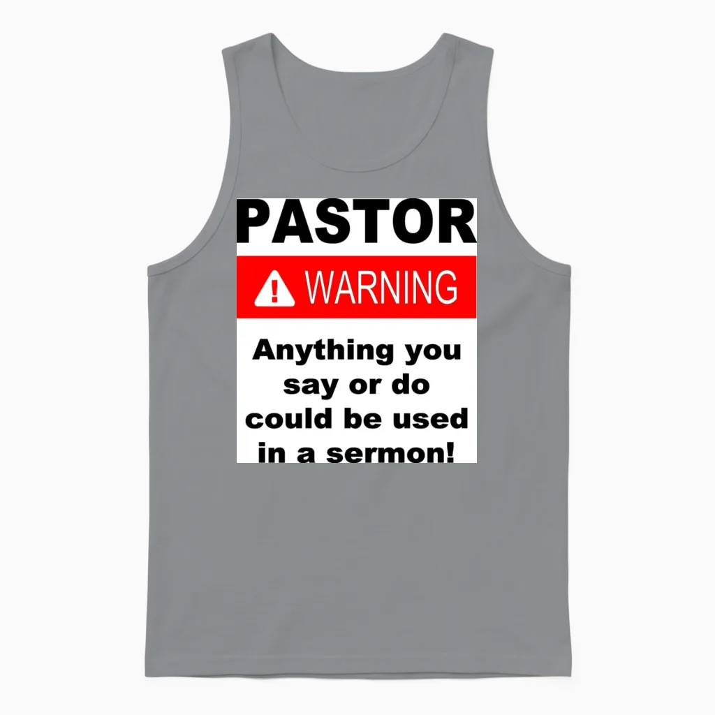 Pastor Warning Unisex Tank Top in Sport Grey