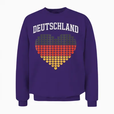 Deutschland Flagge Als Herz Unisex Sweatshirt - Purple