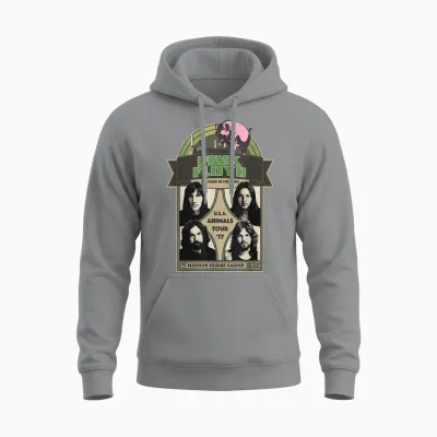 Pink Floyd Usa Animals Tour in Madison Square Garden 1977 Unisex Hoodie - Sport Grey