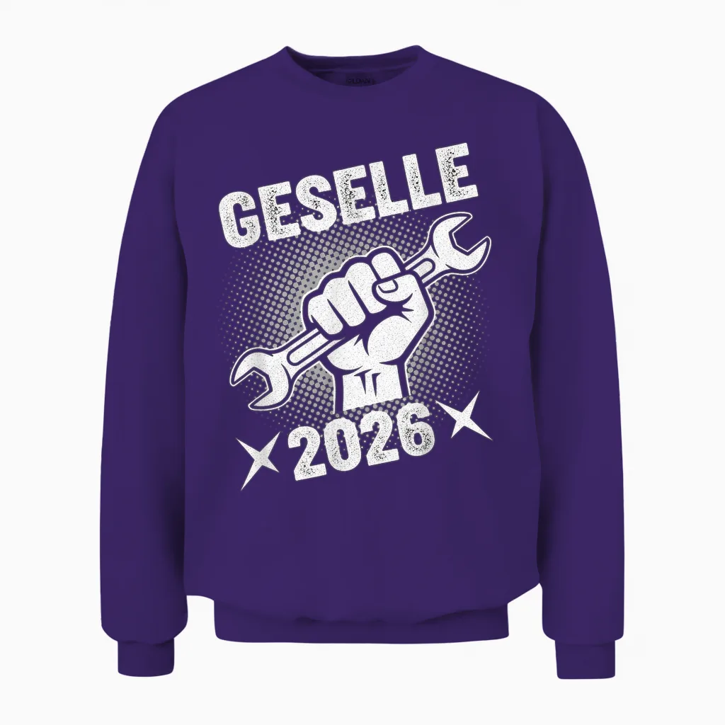 Geselle 2026 T-Shirt with German Text Unisex Sweatshirt in Purple