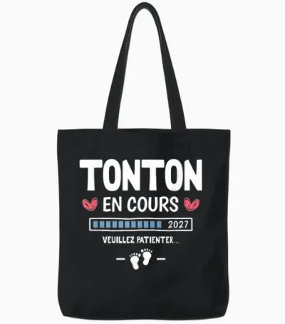 Tonton En Cours 2027 Annonce Bébé Tu Vas être Futur Tonton Tote Bags - Black