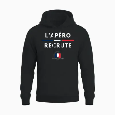 L'apéro Recrute! Army of Glass, Humour Beauf Parody Army T-Shirt, Black, S Unisex Hoodie - Black