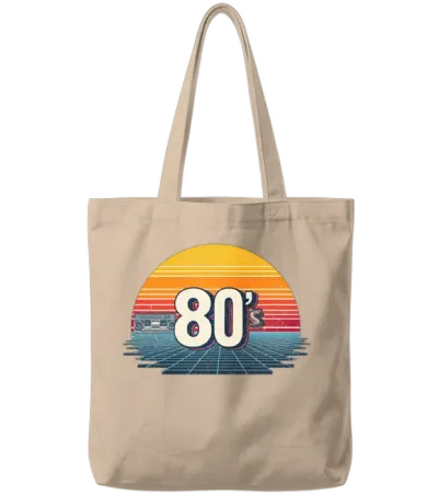 Retro 80s Tote Bags - Natural