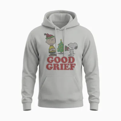 Peanuts Charlie Brown Goof Grief Christmas Unisex Hoodie - Ash