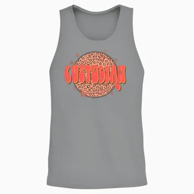 Retro Groovy Leopard Custodian Unisex Tank Top - Sport Grey