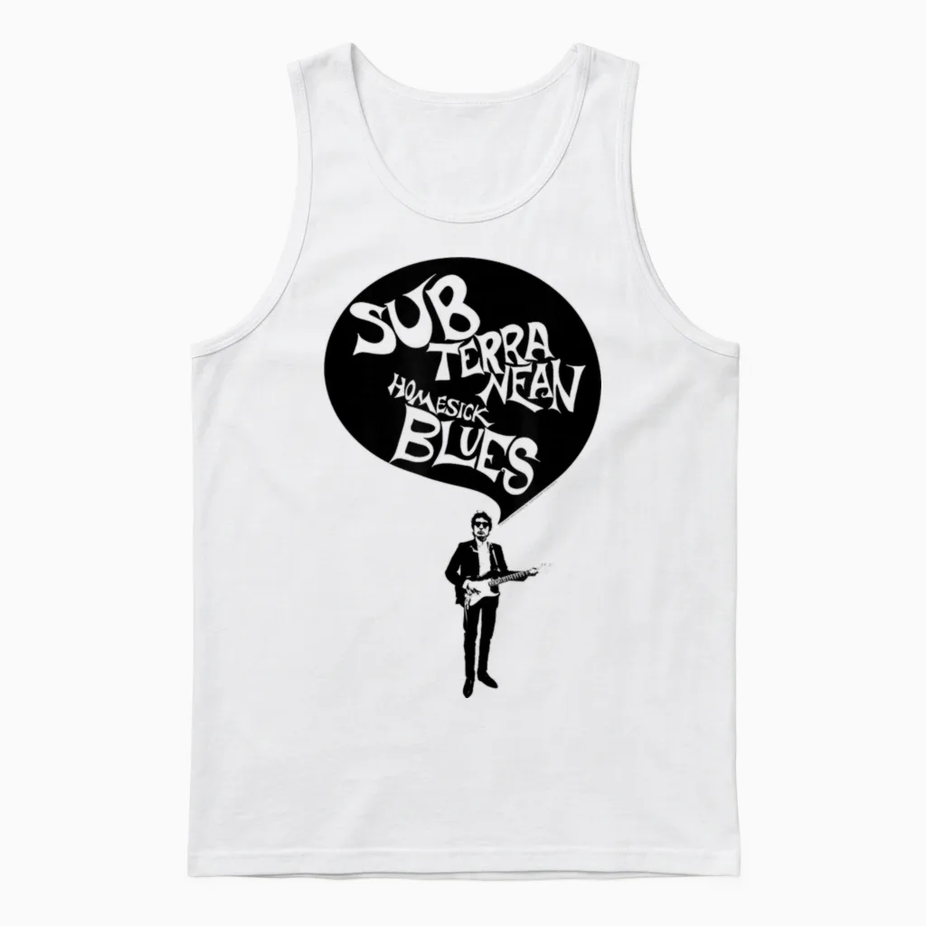 Bob Dylan Subterranean Homesick Blues Official T-Shirt, Grey, S Unisex Tank Top in White