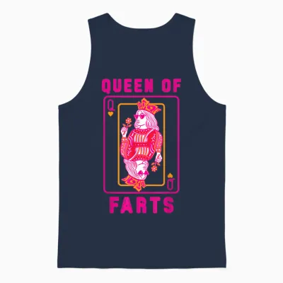 Funny Queen of Fart Farting Humour Inappropriate Embarrassing Unisex Tank Top - Navy