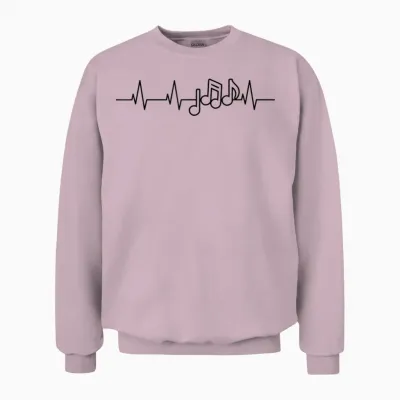 Le Cœur Du Musicien - J'aime La Musique Unisex Sweatshirt - Light Pink
