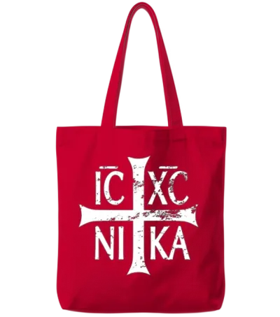 Ic Xc Nika Cross Christian Orthodox Retro Vintage Tote Bags - Red