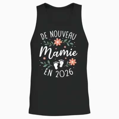 New Granny 2026 - Announcement 2nd Pregnancy Grand Parents Unisex Tank Top - Black