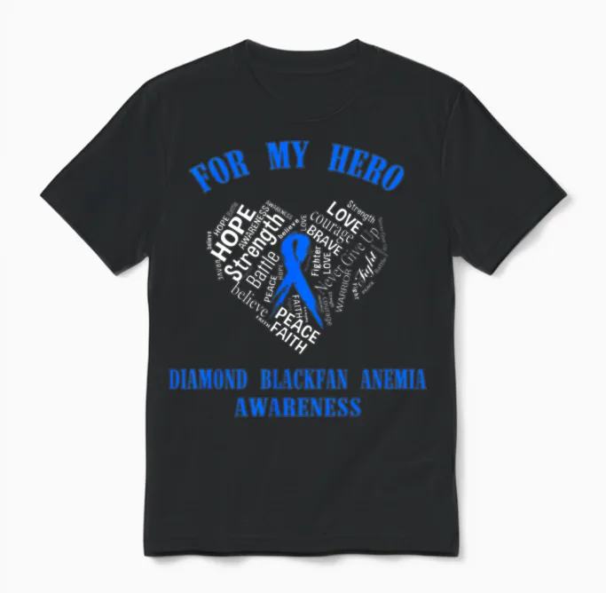 For My Hero Diamond Blackfan Anemia Awareness Unisex T-Shirt in Black