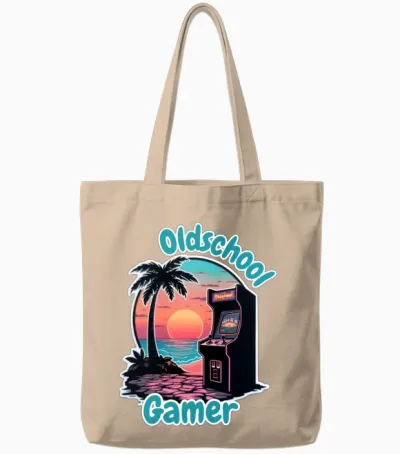Retro Games Oldschool Gamer Tote Bags - Natural