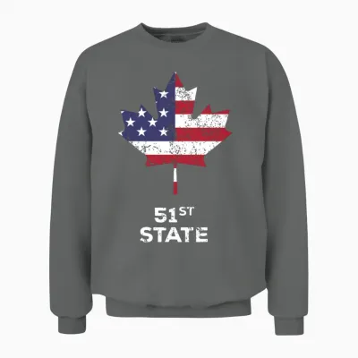 Canada 51st State United States Funny Trump Quote Unisex Sweatshirt - Graphite Heather