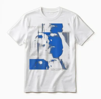 Official Billie Eilish Hit Me Hard and Soft Blue Photo Unisex T-Shirt - White