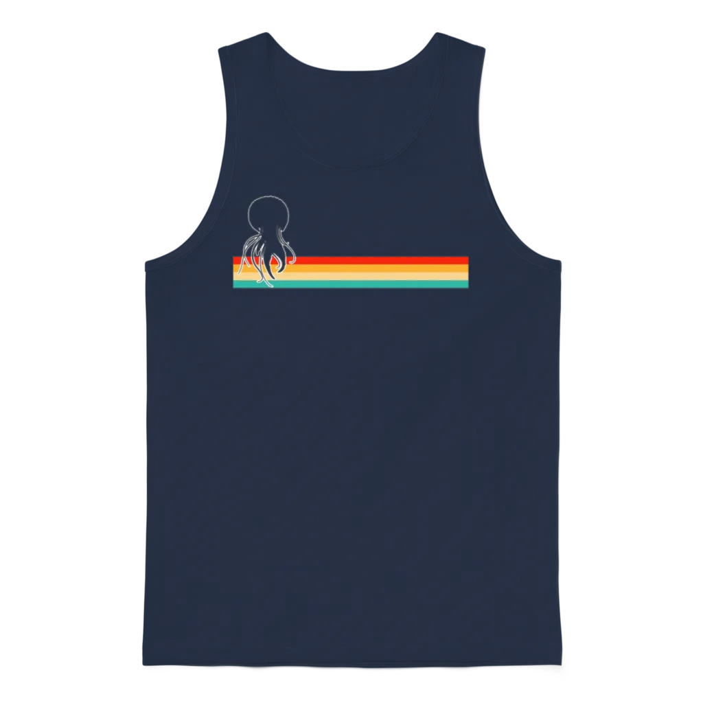 Jellyfish Retro Unisex Tank Top - Navy