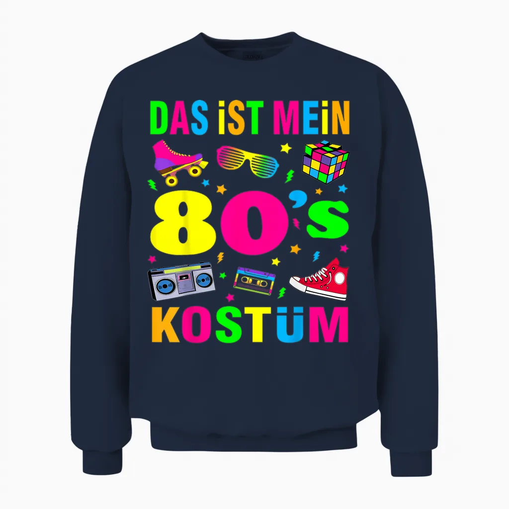 80s Theme Party 80s Costume - I Love the 80s Unisex Sweatshirt in Navy
