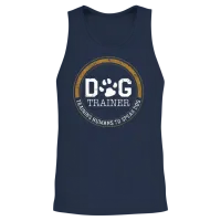 Service Dog Shirt, Dog Trainer Training Humans To Unisex Tank Top - Navy – 2