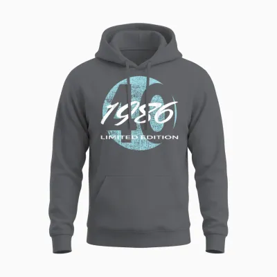 40th Birthday Man Woman 40 Years 1986 Funny Gift Unisex Hoodie - Charcoal