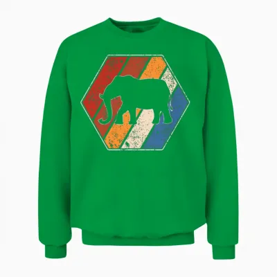 Elephant Retro Unisex Sweatshirt - Irish Green