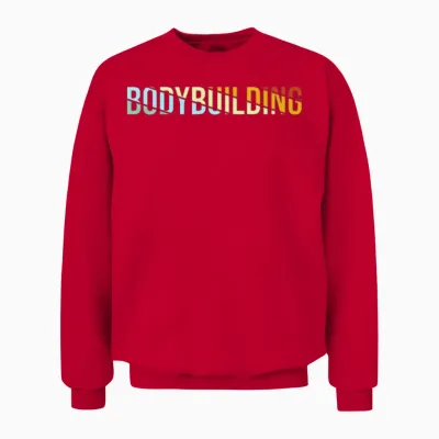 Body Building Retro Unisex Sweatshirt - Red