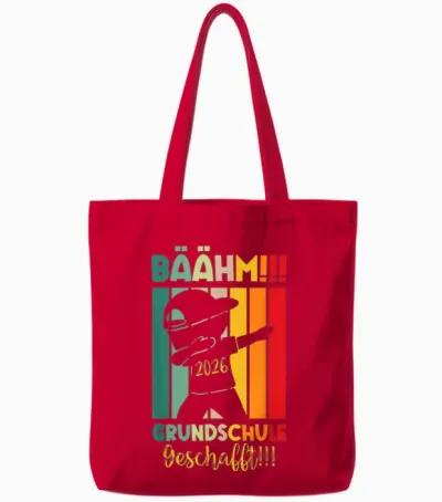 Bäähm Grundschule Geschafft Grundschule Abschluss 2026 Tote Bags - Red