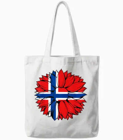 Drapeau De La Norvège Tournesol Fierté Norvégienne Racines Norvégiennes Tote Bags - White