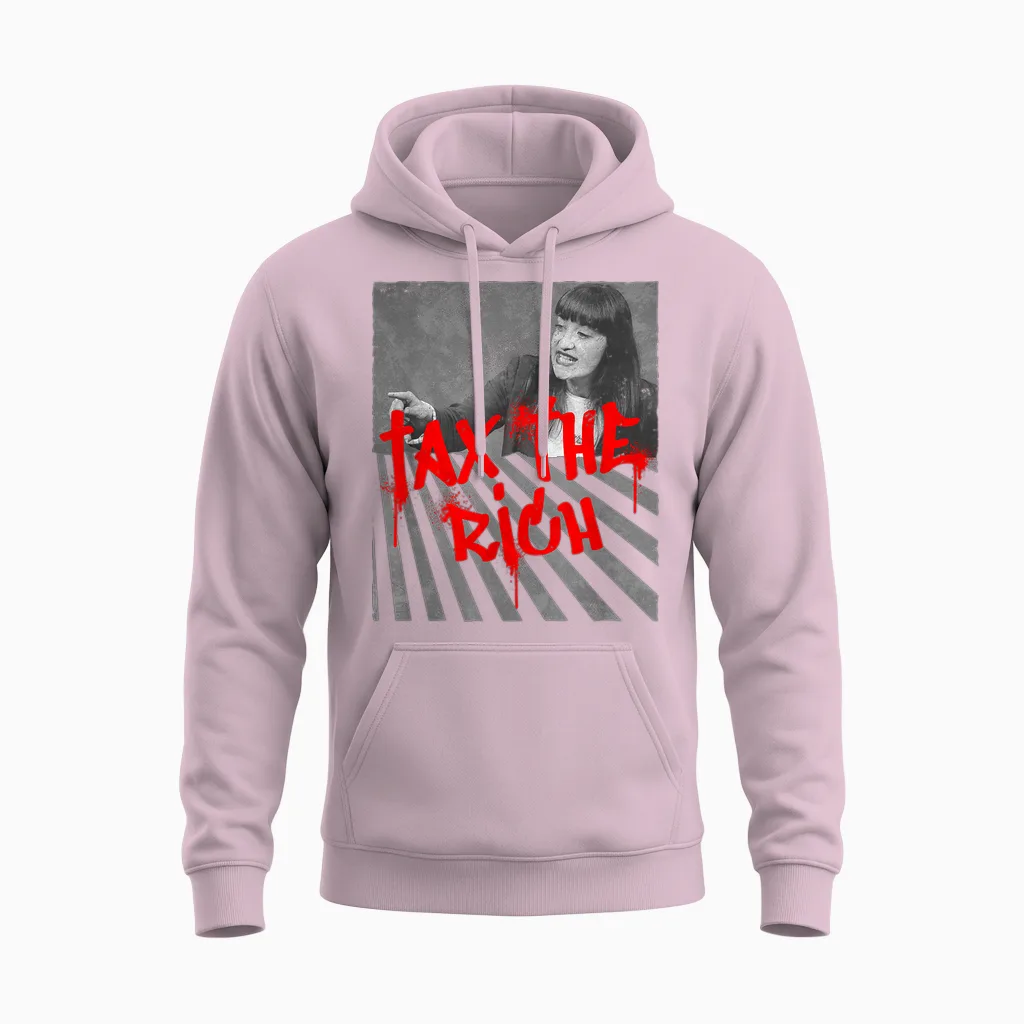 Tax the Rich! Fan Item Left Merch Heidi Reichinnek T-Shirt, Black, S Unisex Hoodie in Light Pink