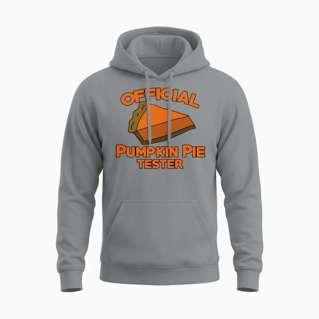 Official Pumpkin Pie Tester for Thanksgiving Unisex Hoodie in Sport Grey