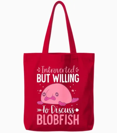 Funny Introvert Tote Bags - Red