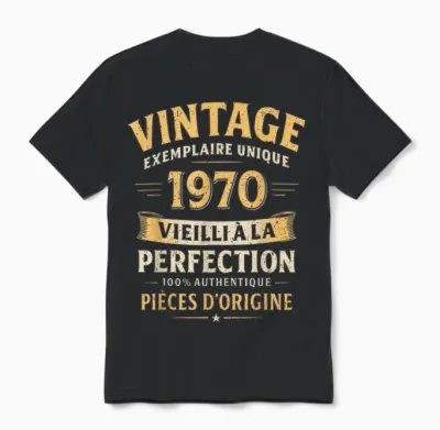 Birthday Gift 56 Years Funny Vintage 1970 56 Years Man Unisex T-Shirt - Black