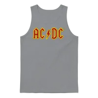 Ac/dc Chest Logo in Red and Yellow Unisex Tank Top - Sport Grey – 1