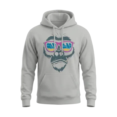 Funny Cool Monkey Unisex Hoodie - Ash