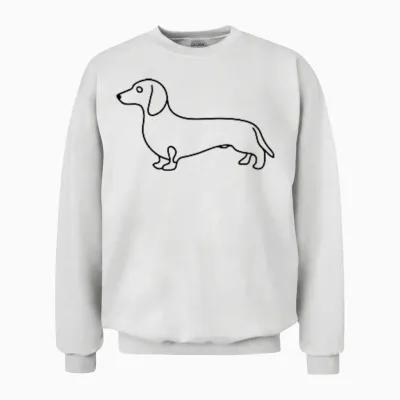 Dackel Geschenke Für Hundeliebhaber Unisex T-Shirt, Weiß, Kurzarm, S, Klassisch Minimalistisch Unisex Sweatshirt - White