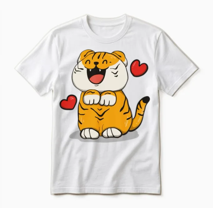 Tiger Funny Unisex T-Shirt in White