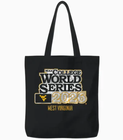 2026 College World Series - West Virginia Baseball Tote Bags - Black